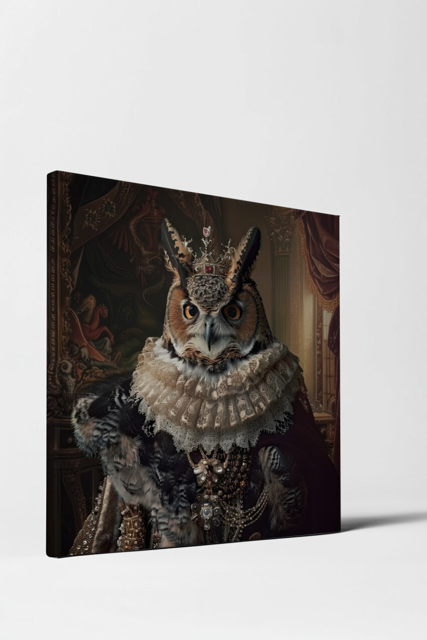 Digitale Kunst Poster Eule Königin Majestätisch Braun