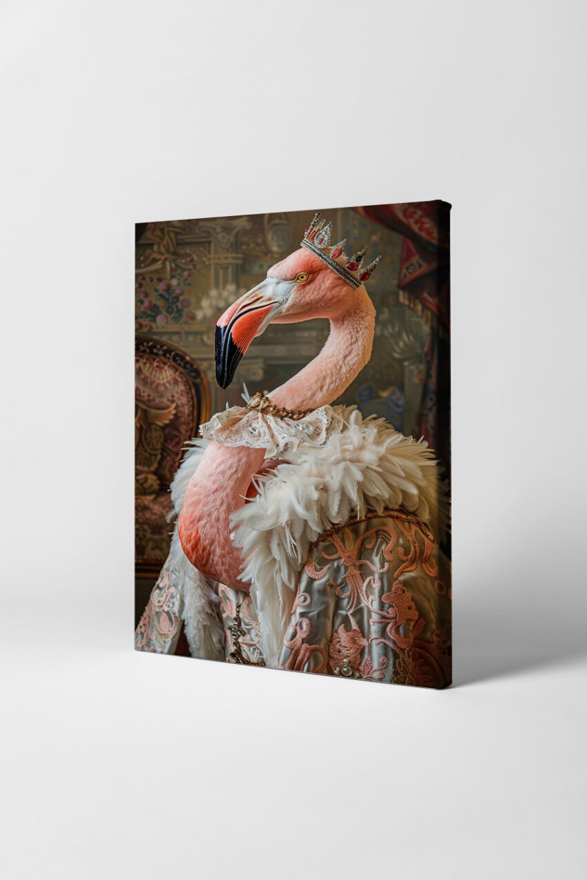 Fotografie Poster Flamingo Krone rosa elegant