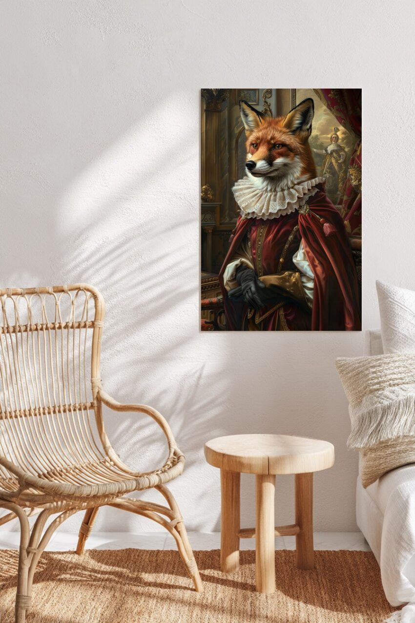 Digitale Kunst Poster Fuchs Renaissance Kostüm rot