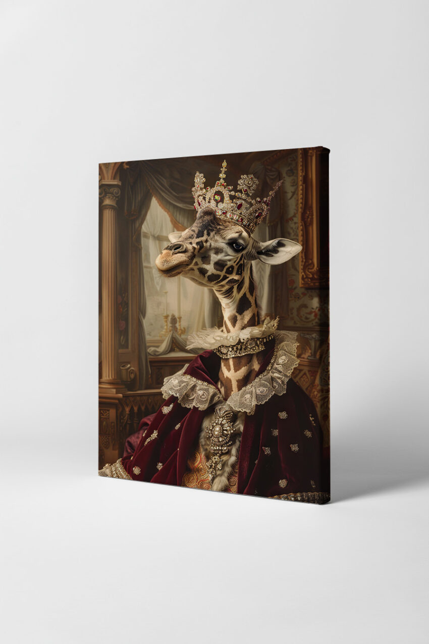 Digitale Kunst Poster Giraffe König königlich barock