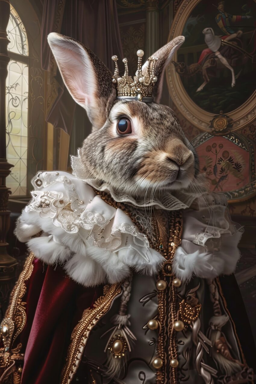 Digitale Kunst Poster Kaninchen Krone prächtig