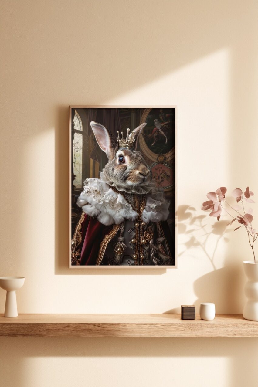 Digitale Kunst Poster Kaninchen Krone prächtig