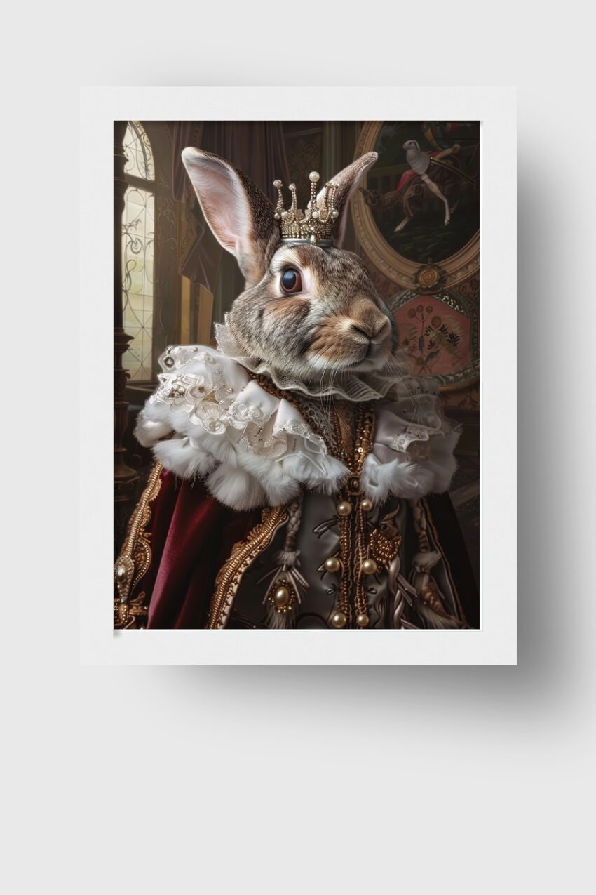 Digitale Kunst Poster Kaninchen Krone prächtig