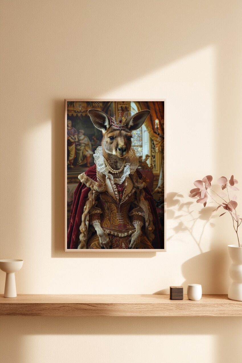 Digitale Kunst Poster Känguru Königin barock elegant
