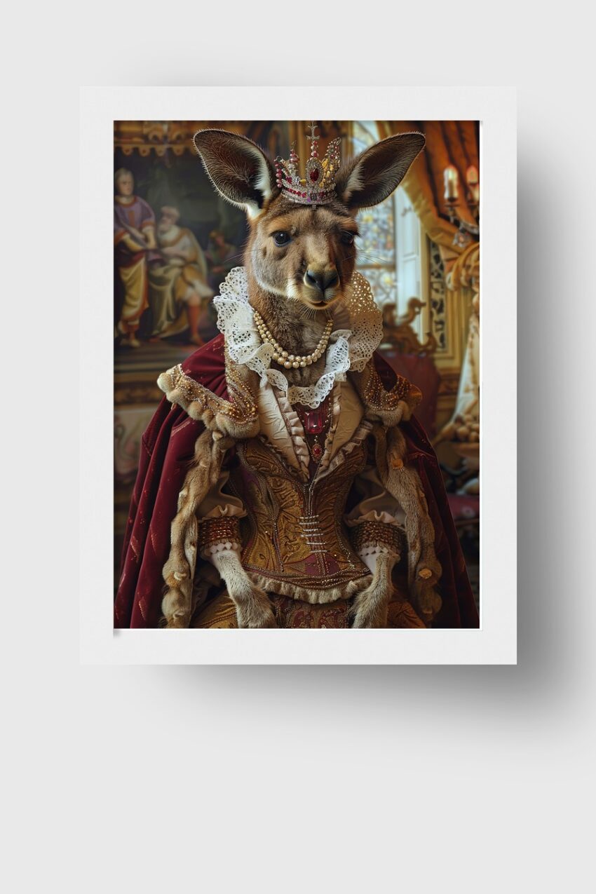 Digitale Kunst Poster Känguru Königin barock elegant