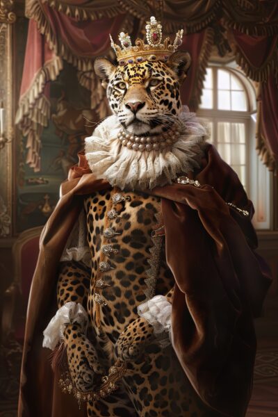 Leopard mit Krone Poster