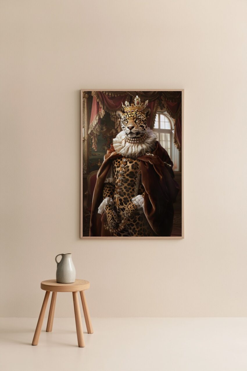 Fotografie Poster Leopard Krone golden majestätisch
