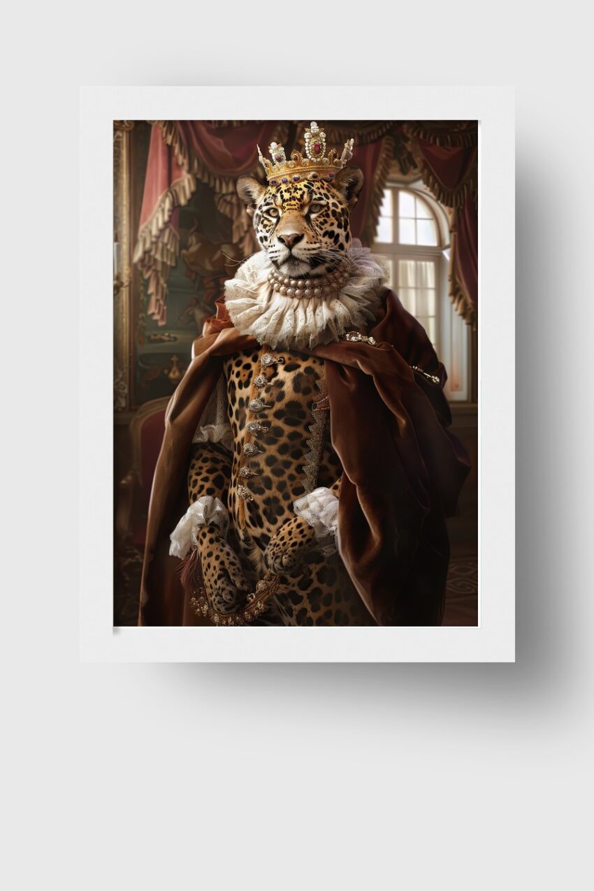 Fotografie Poster Leopard Krone golden majestätisch