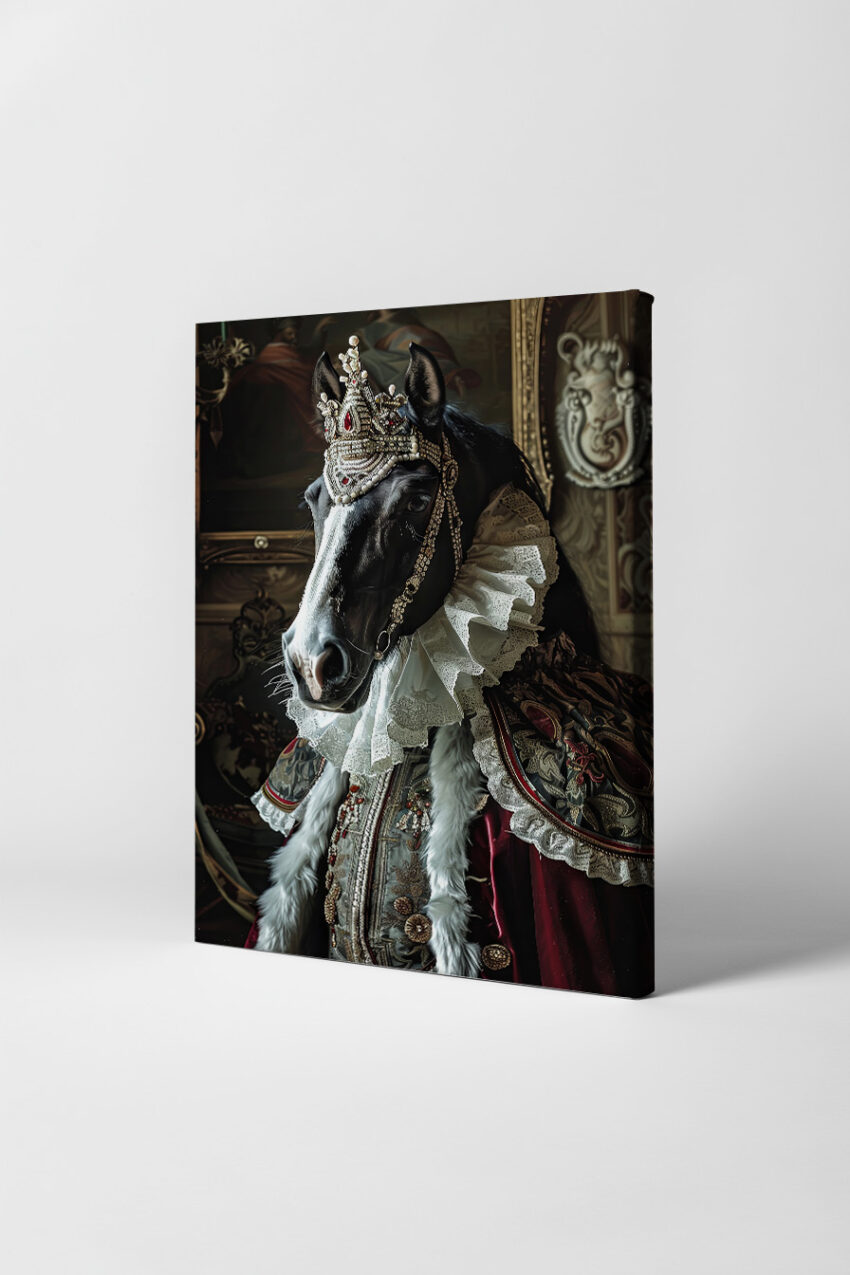 Fotografie Poster Pferd königlich prunkvoll barock schwarz-weiß