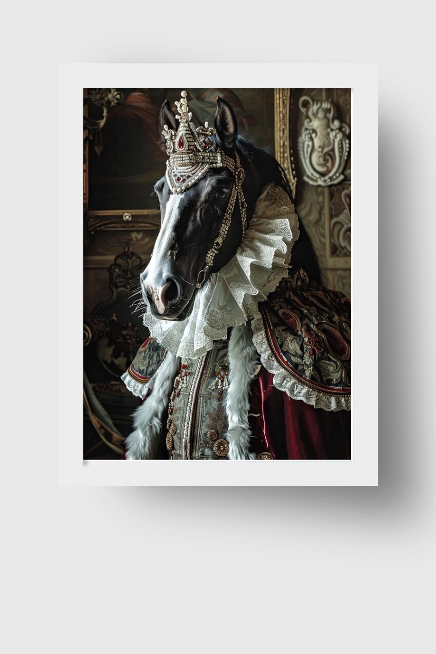 Fotografie Poster Pferd königlich prunkvoll barock schwarz-weiß