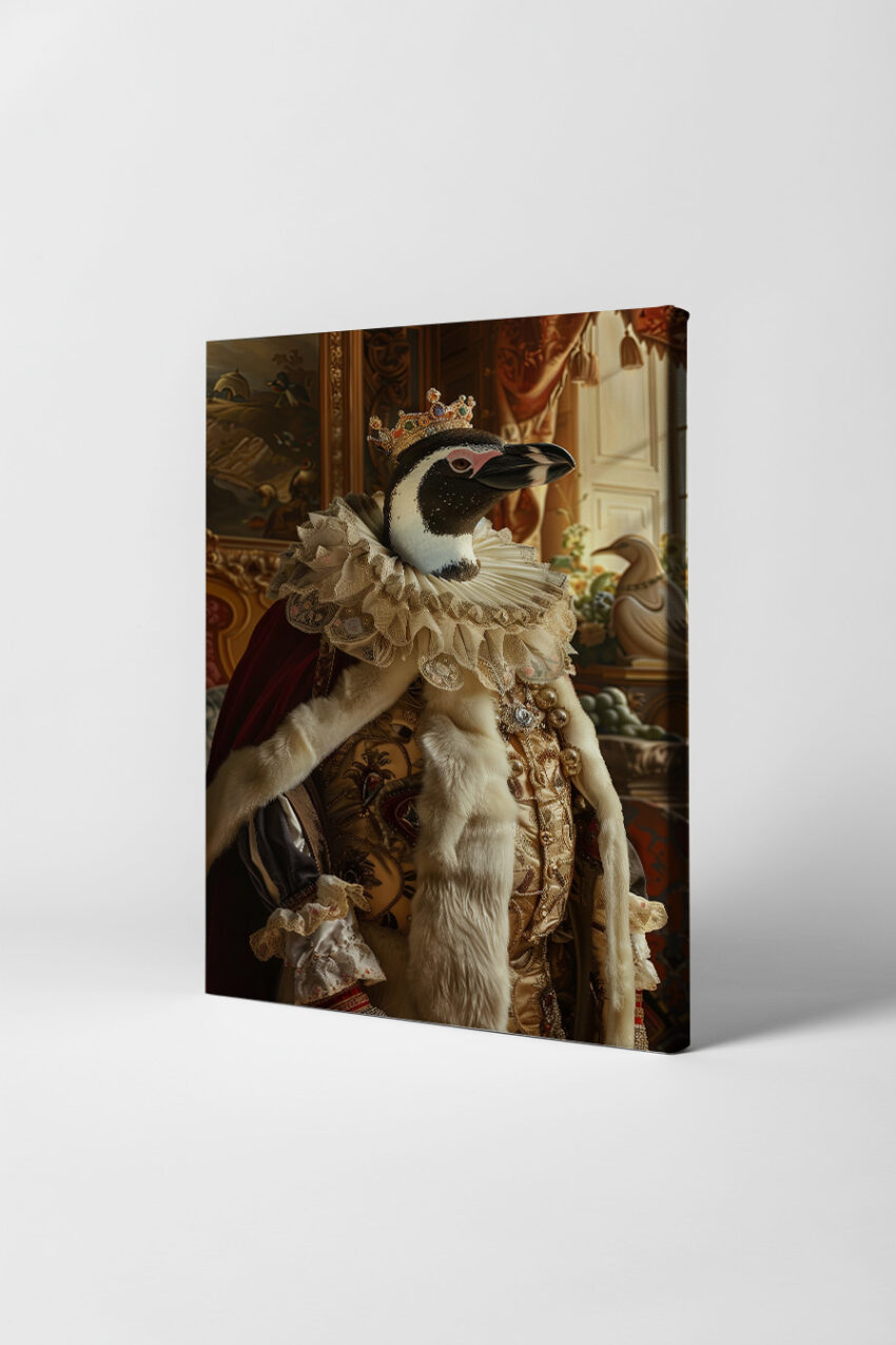 Digitale Kunst Poster Pinguin königlich prächtig warm