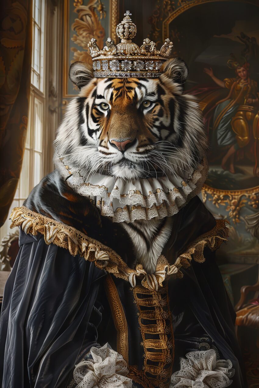Fotografie Poster Tiger Krone königlich
