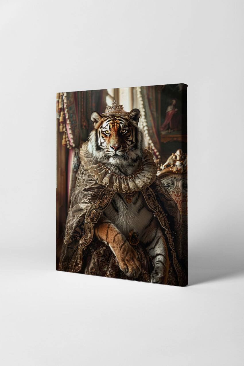 Fotografie Poster Tiger König Krone barock