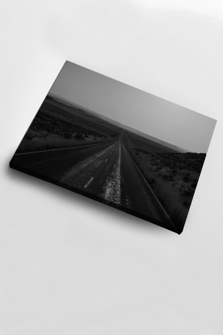 Fotografie Poster Straße verlassen schwarz-weiß minimalistisch