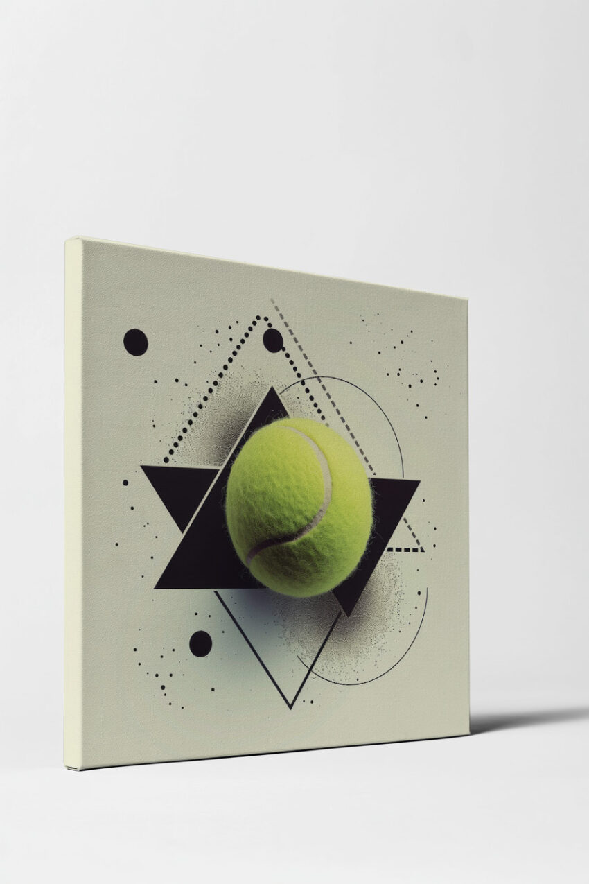 Grafik Poster Tennisball geometrisch schwarz-weiß detail