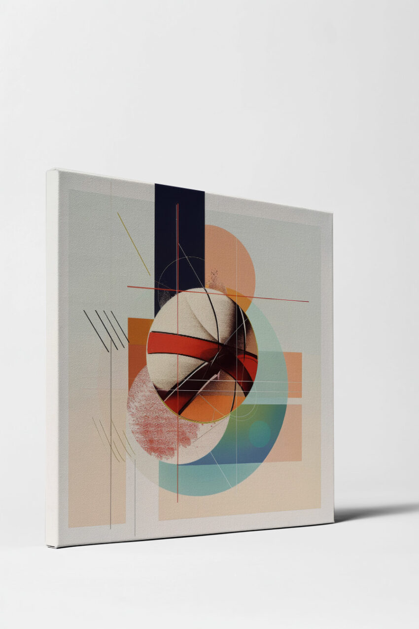 Abstrakt Poster Basketball geometrisch rot blau