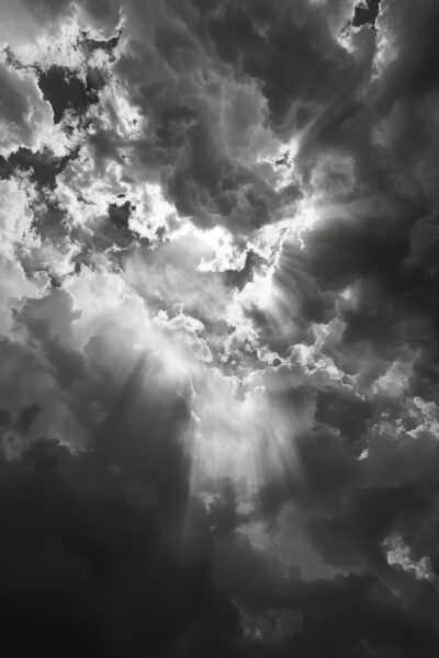 Wolken Lichtstrahlen Gerahmt