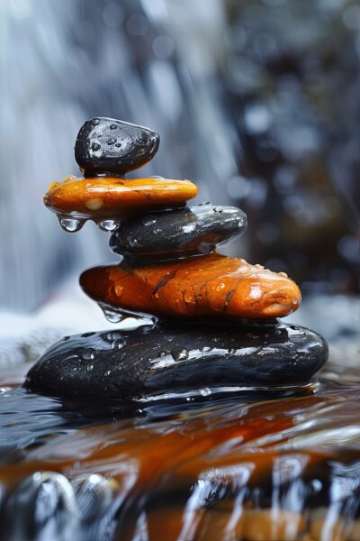 Steinbalance Tropfen Gerahmt