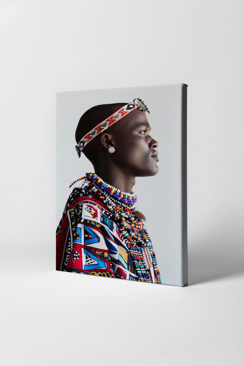 Fotografie Poster afrikanischer Schmuck farbenfroh Profil