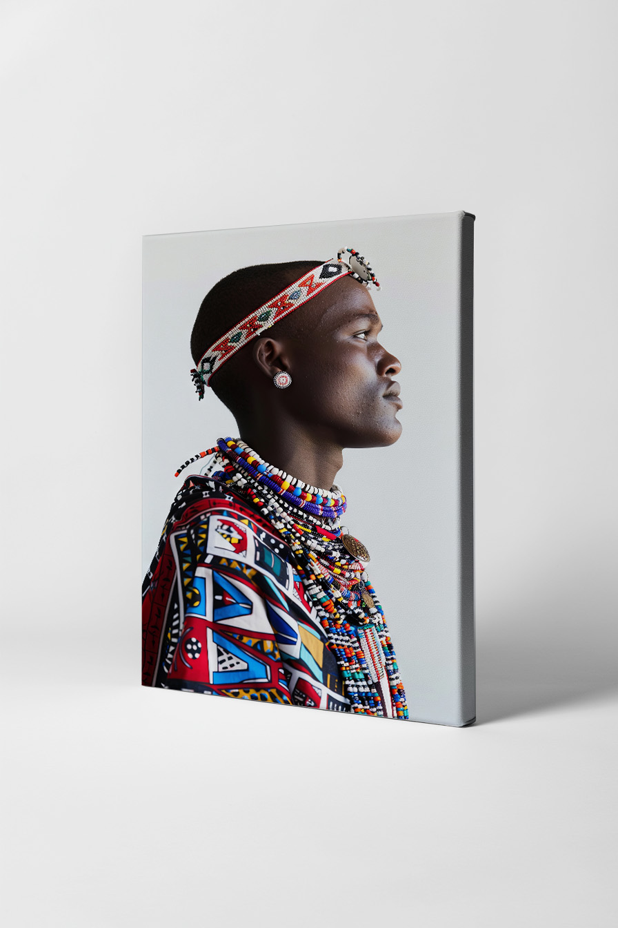 Fotografie Poster afrikanischer Schmuck farbenfroh Profil