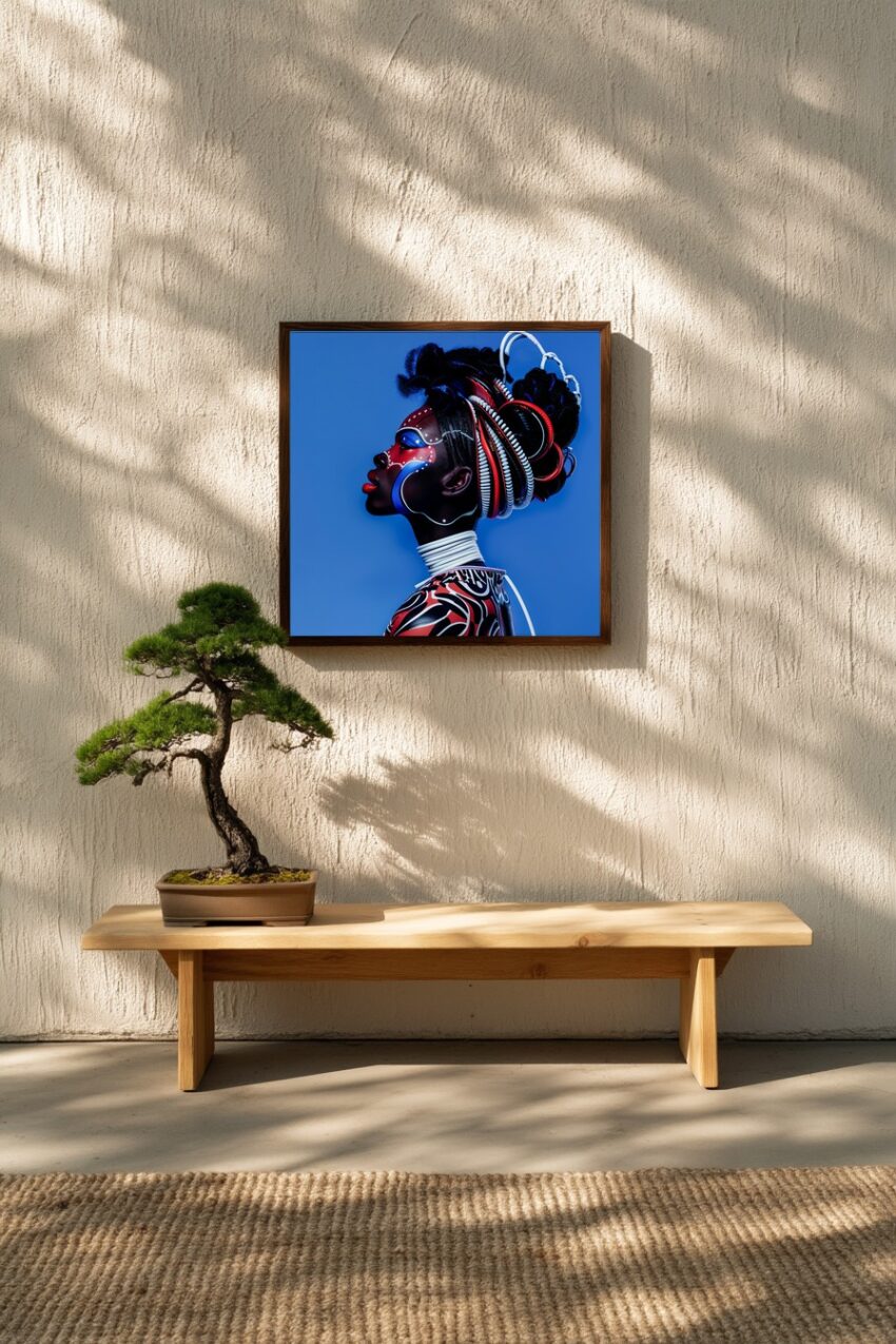 Fotografie Poster Frau Profil bunt afrikanisch