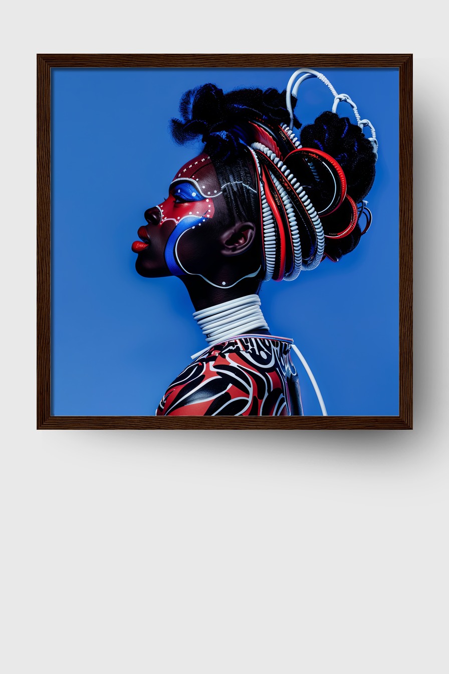 Fotografie Poster Frau Profil bunt afrikanisch