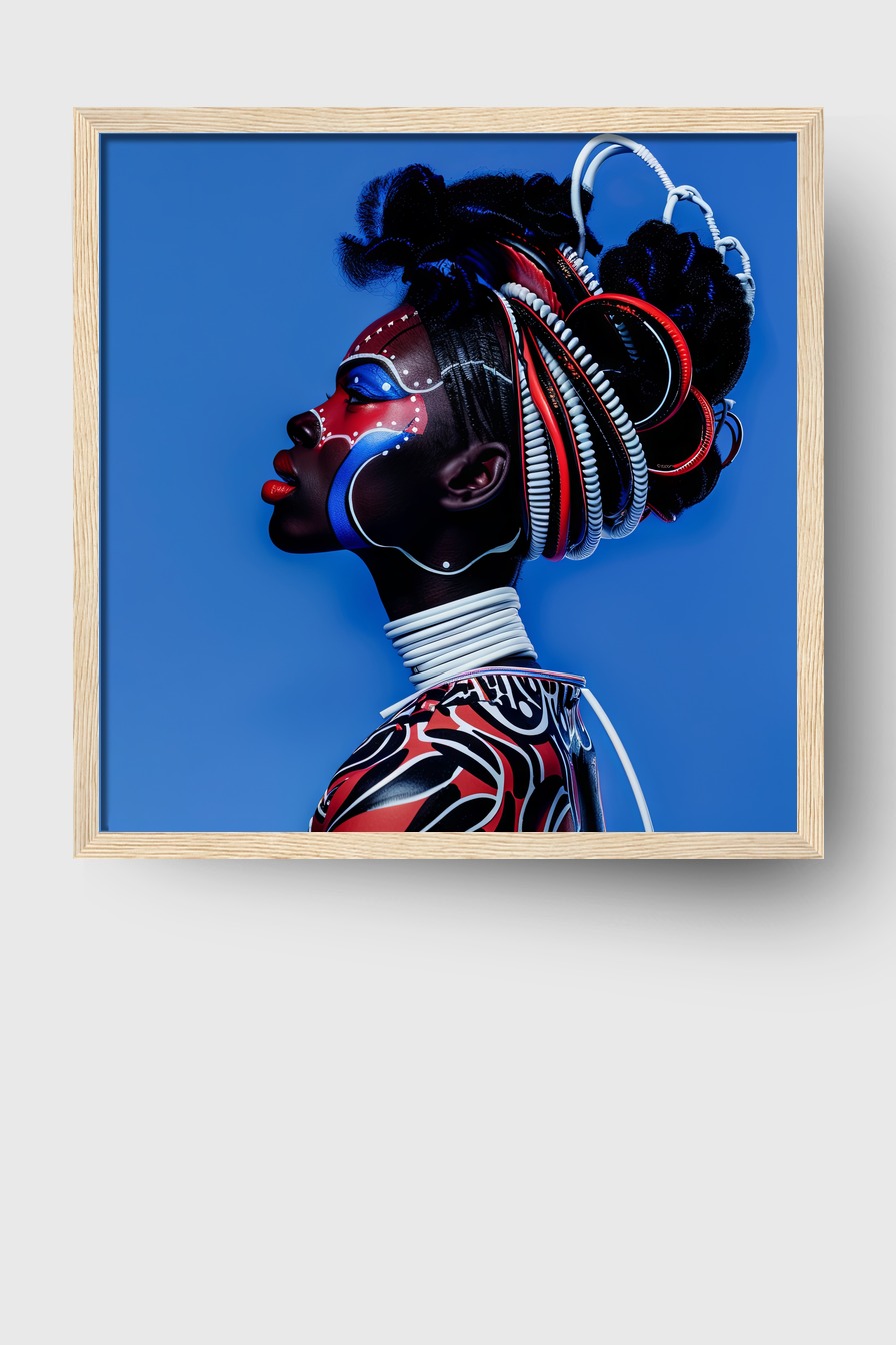 Fotografie Poster Frau Profil bunt afrikanisch