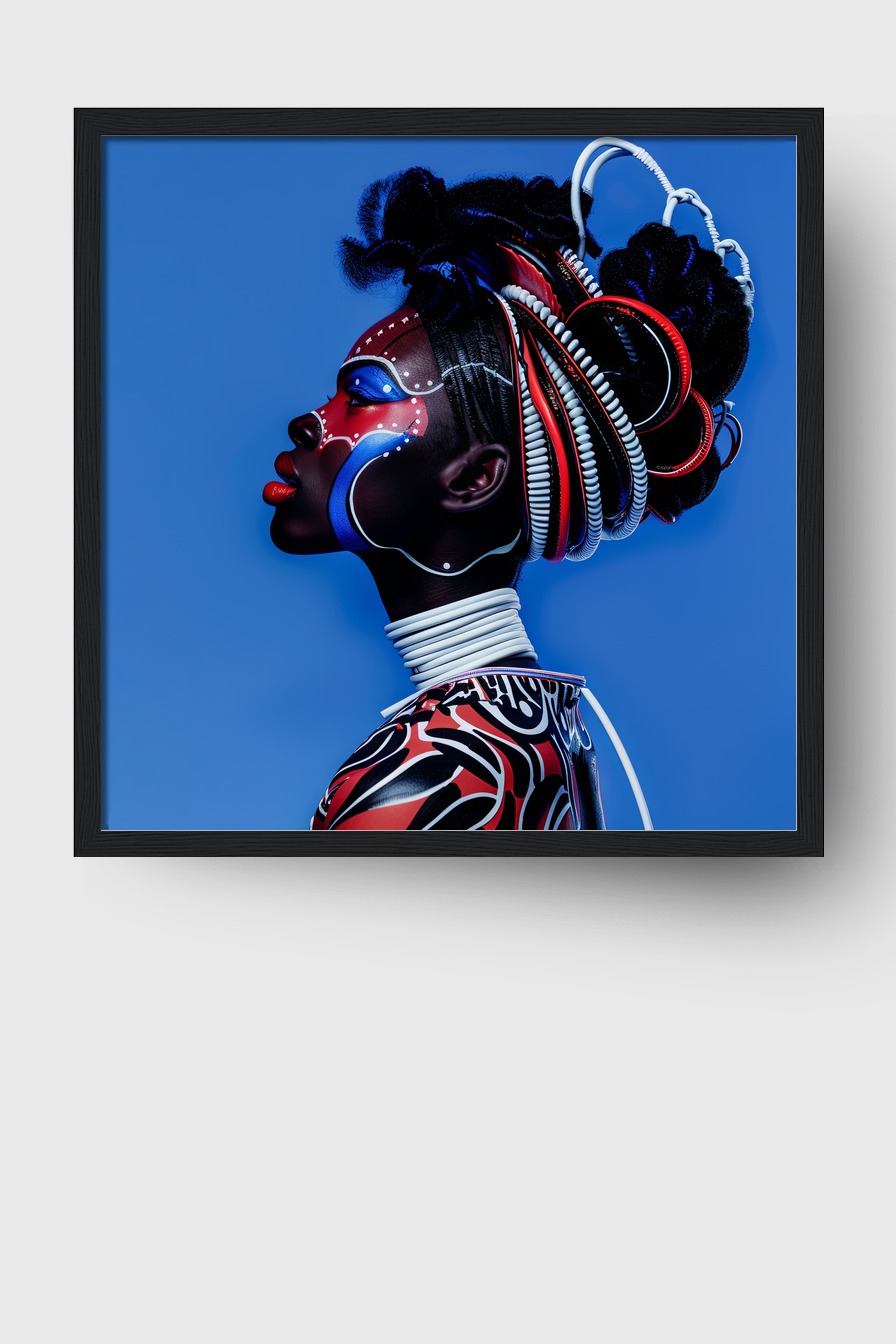 Fotografie Poster Frau Profil bunt afrikanisch