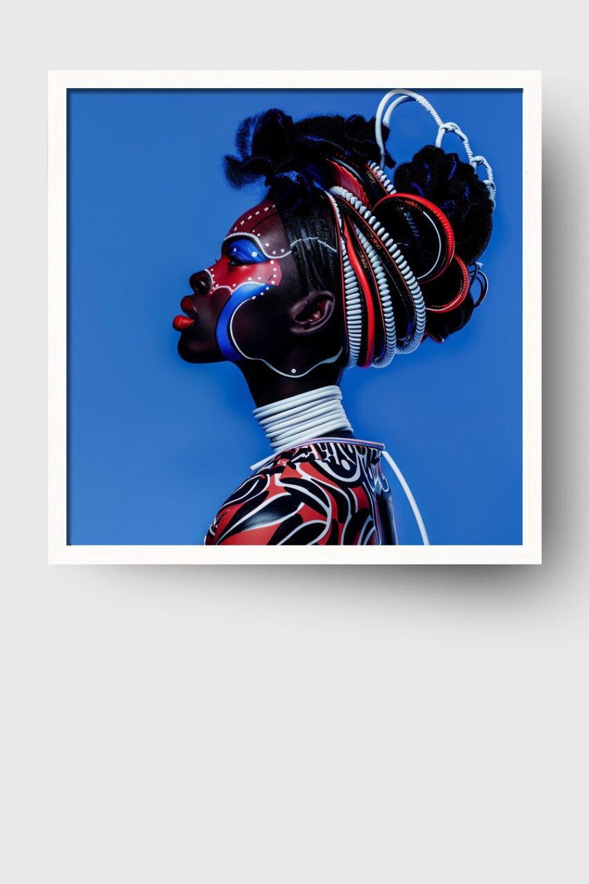 Fotografie Poster Frau Profil bunt afrikanisch