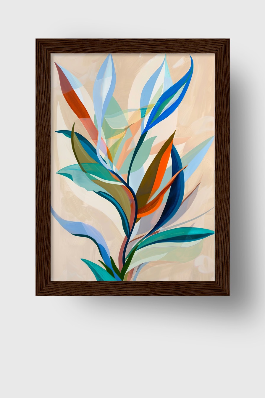 Illustration Poster Blätter abstrakt transparent bunt