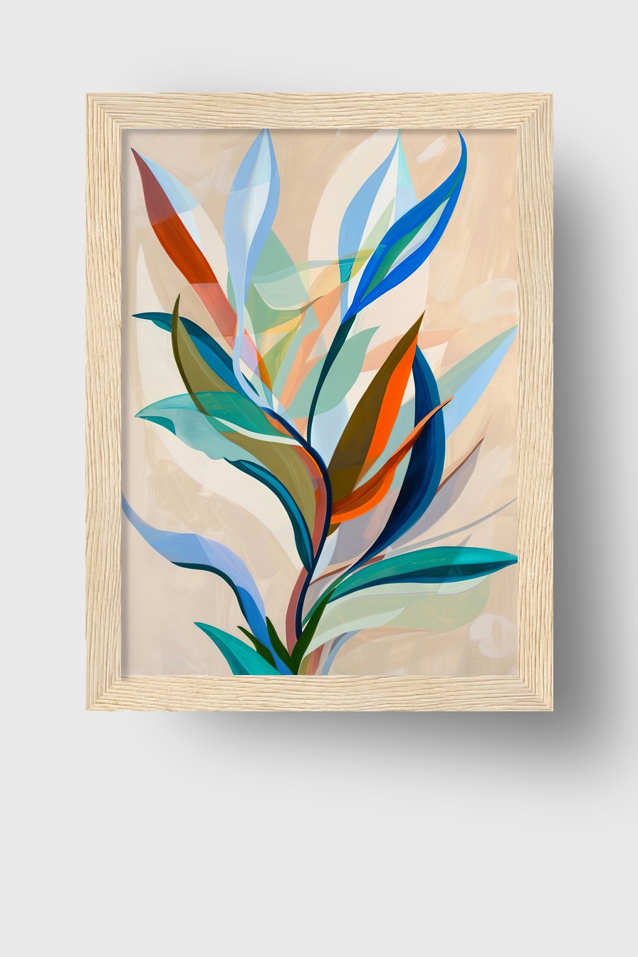 Illustration Poster Blätter abstrakt transparent bunt
