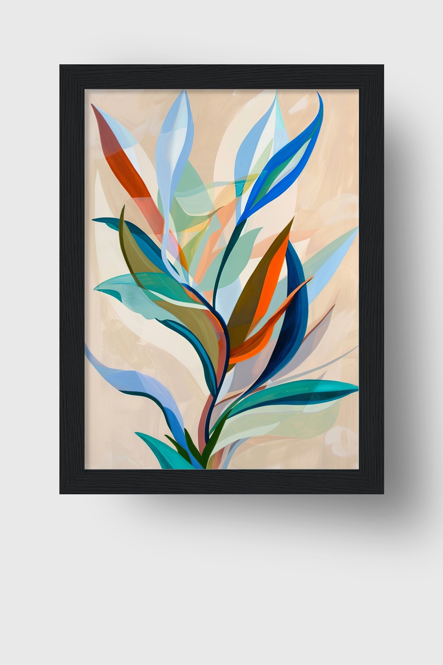 Illustration Poster Blätter abstrakt transparent bunt