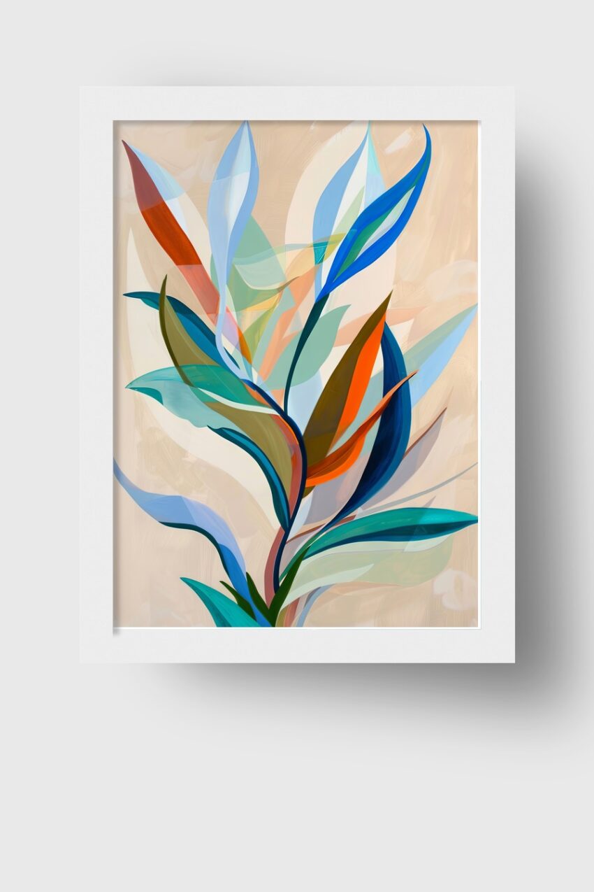 Illustration Poster Blätter abstrakt transparent bunt