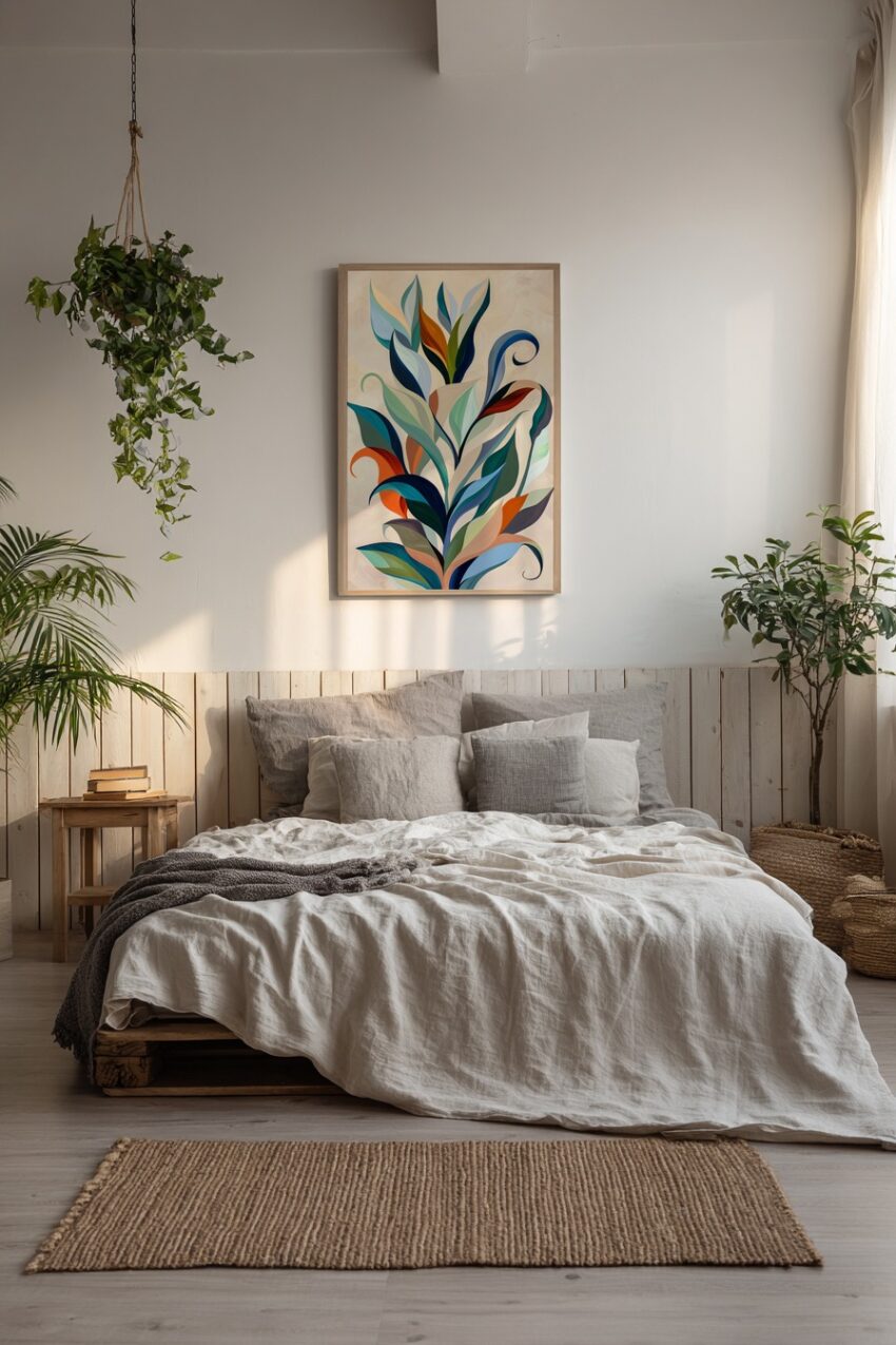 Digitale Kunst Poster bunte Blätter abstrakt modern