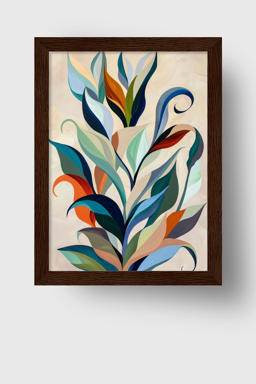 Digitale Kunst Poster bunte Blätter abstrakt modern