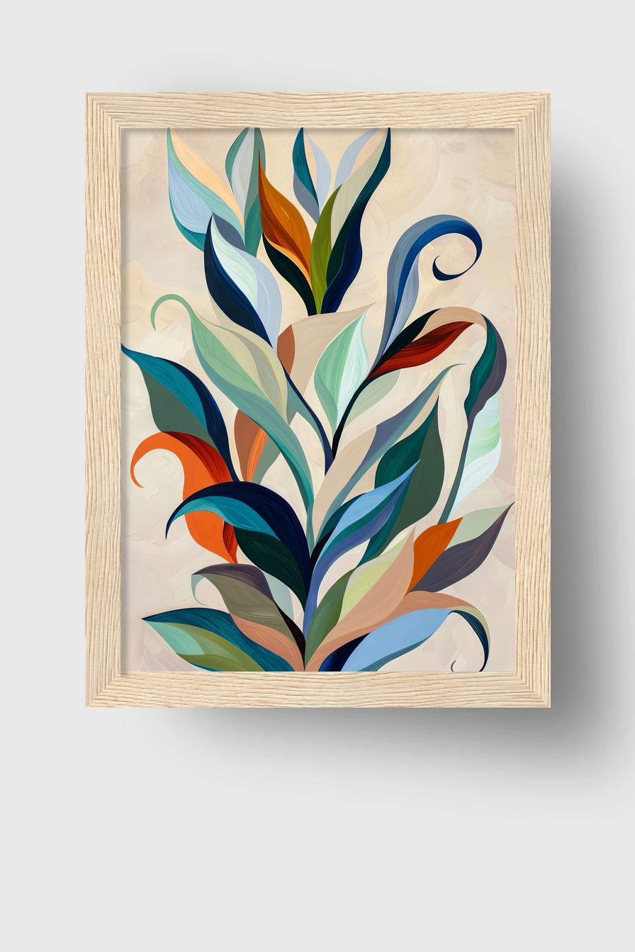Digitale Kunst Poster bunte Blätter abstrakt modern
