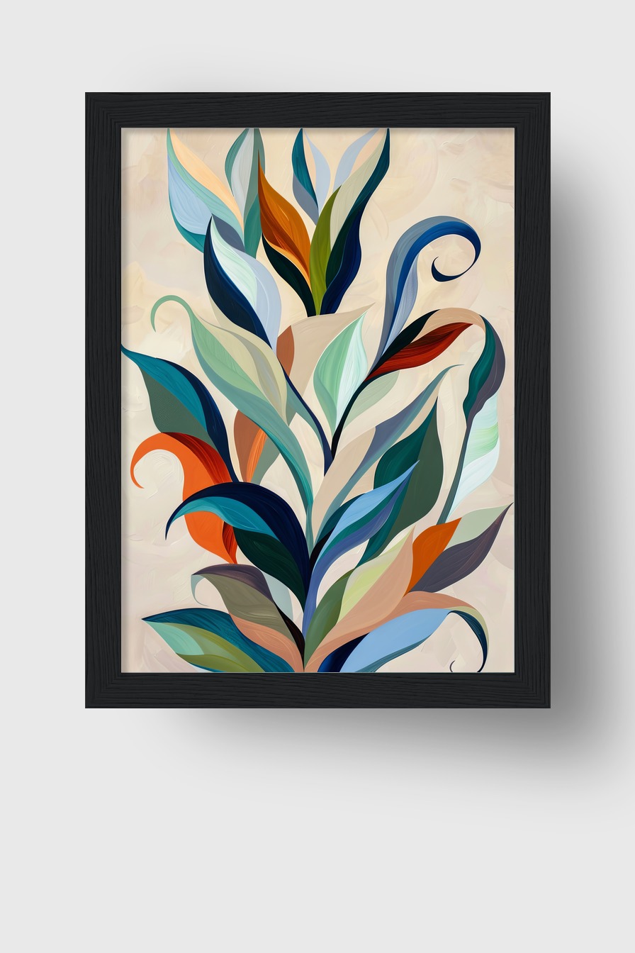 Digitale Kunst Poster bunte Blätter abstrakt modern