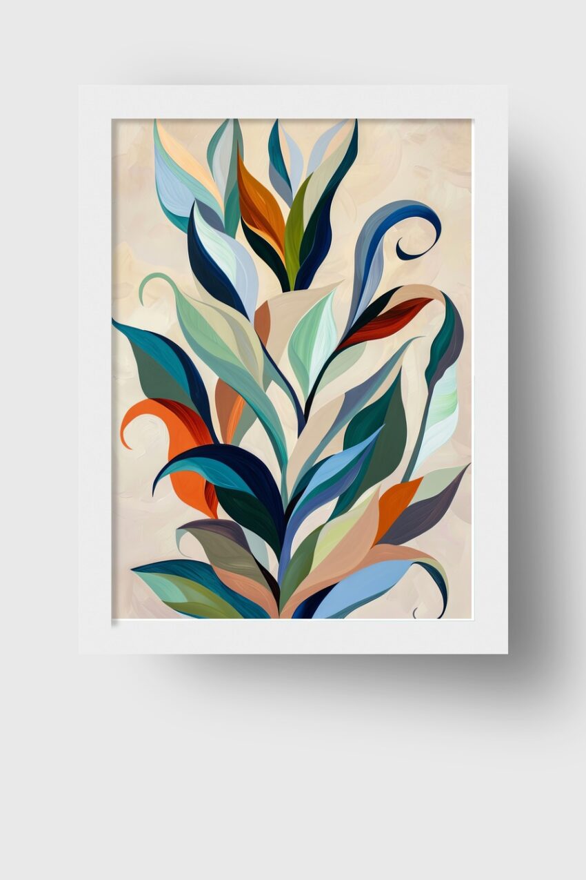Digitale Kunst Poster bunte Blätter abstrakt modern