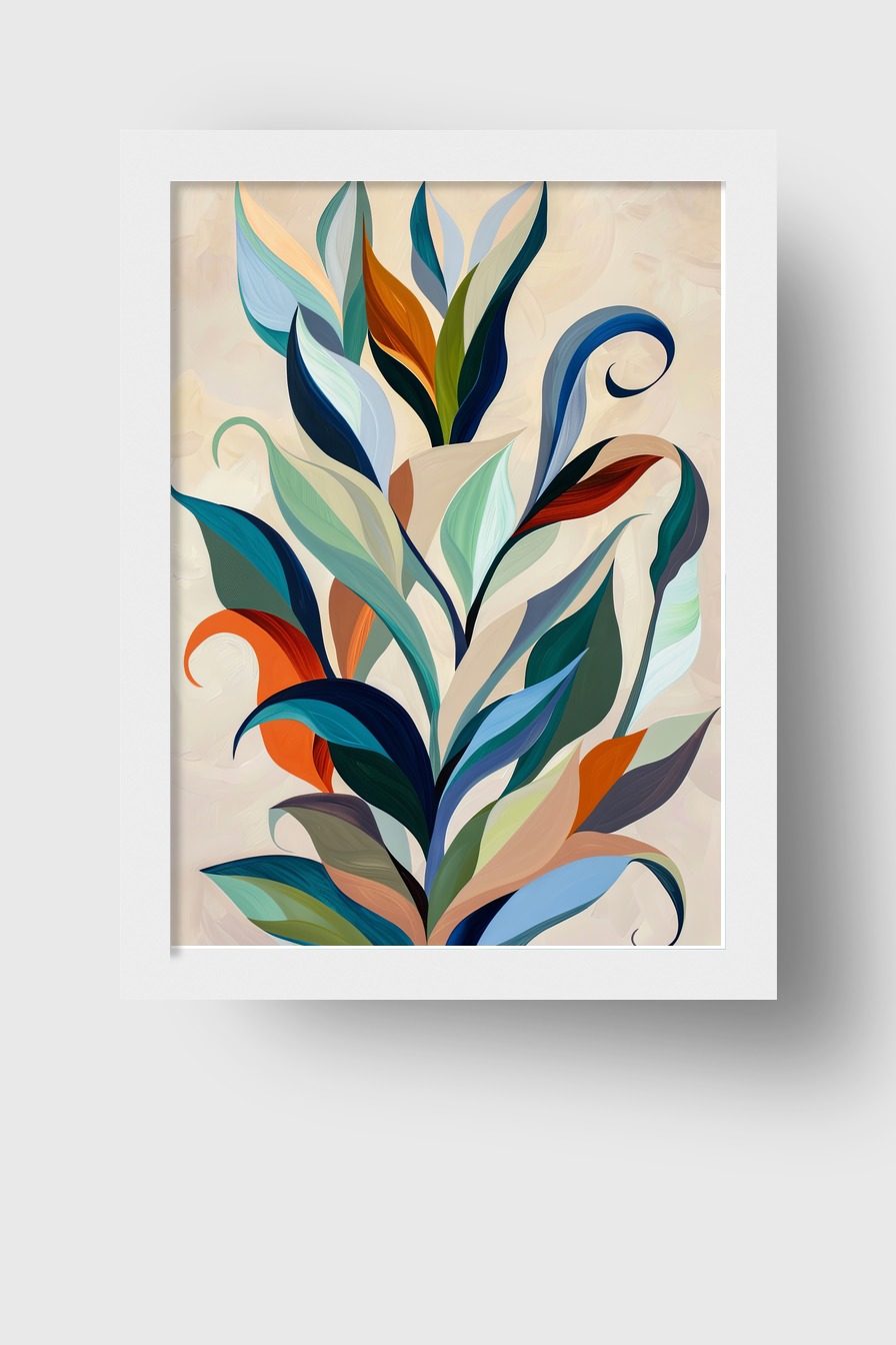 Digitale Kunst Poster bunte Blätter abstrakt modern