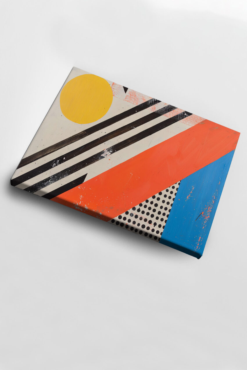 Grafik Poster Kreis Punkte diagonal Rot Blau Gelb