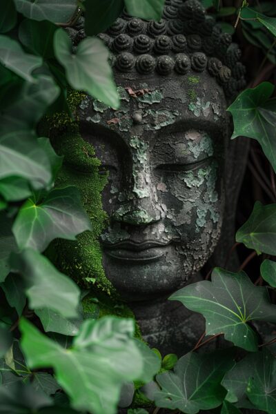 Buddha im Grün Leinwandbild