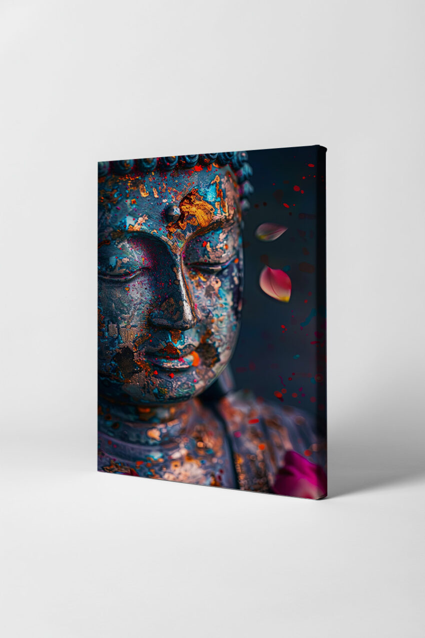 Digitale Kunst Poster Buddha Patina farbig rostig