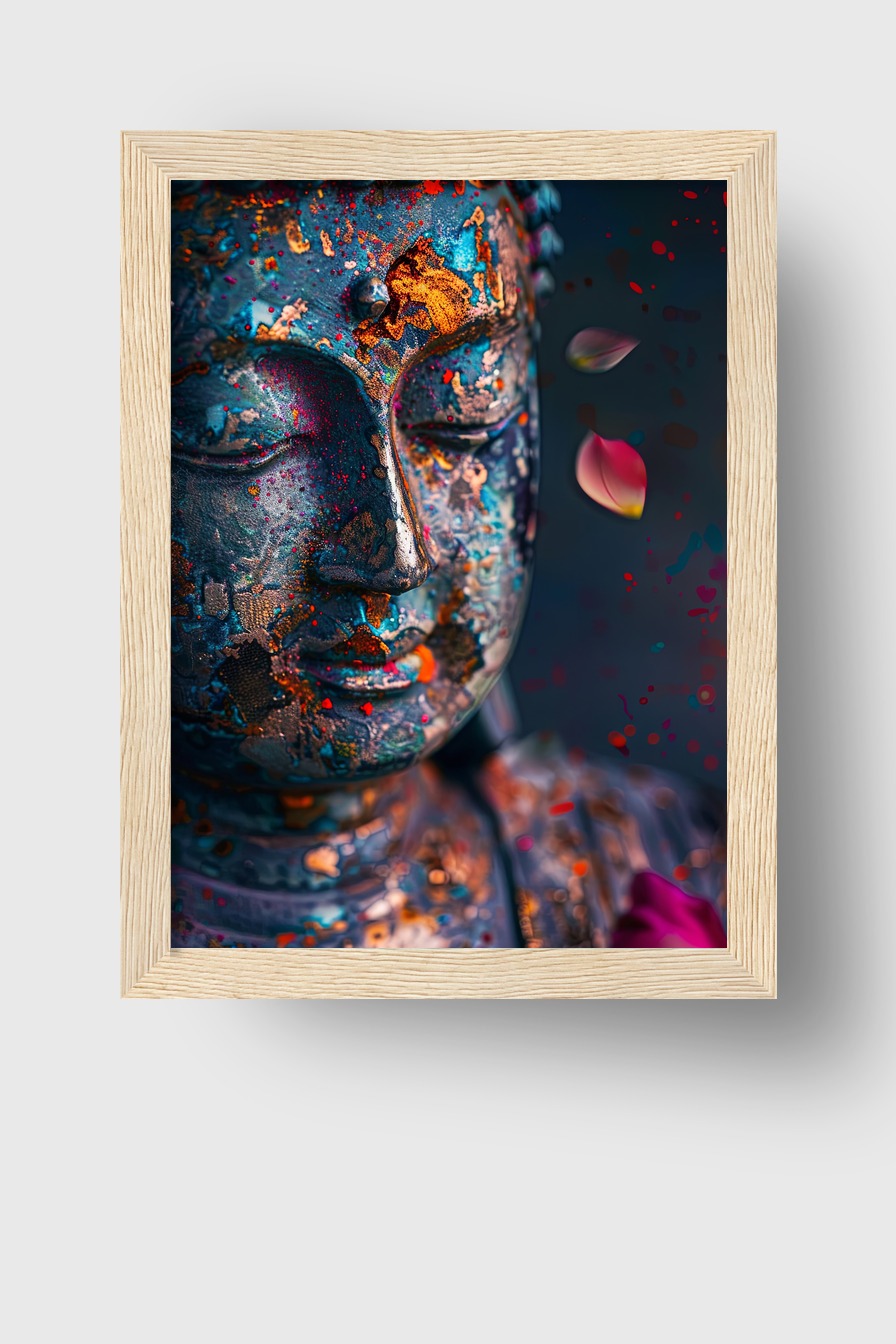 Digitale Kunst Poster Buddha Patina farbig rostig