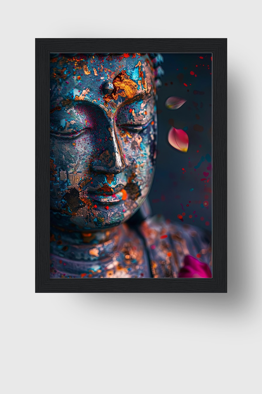 Digitale Kunst Poster Buddha Patina farbig rostig