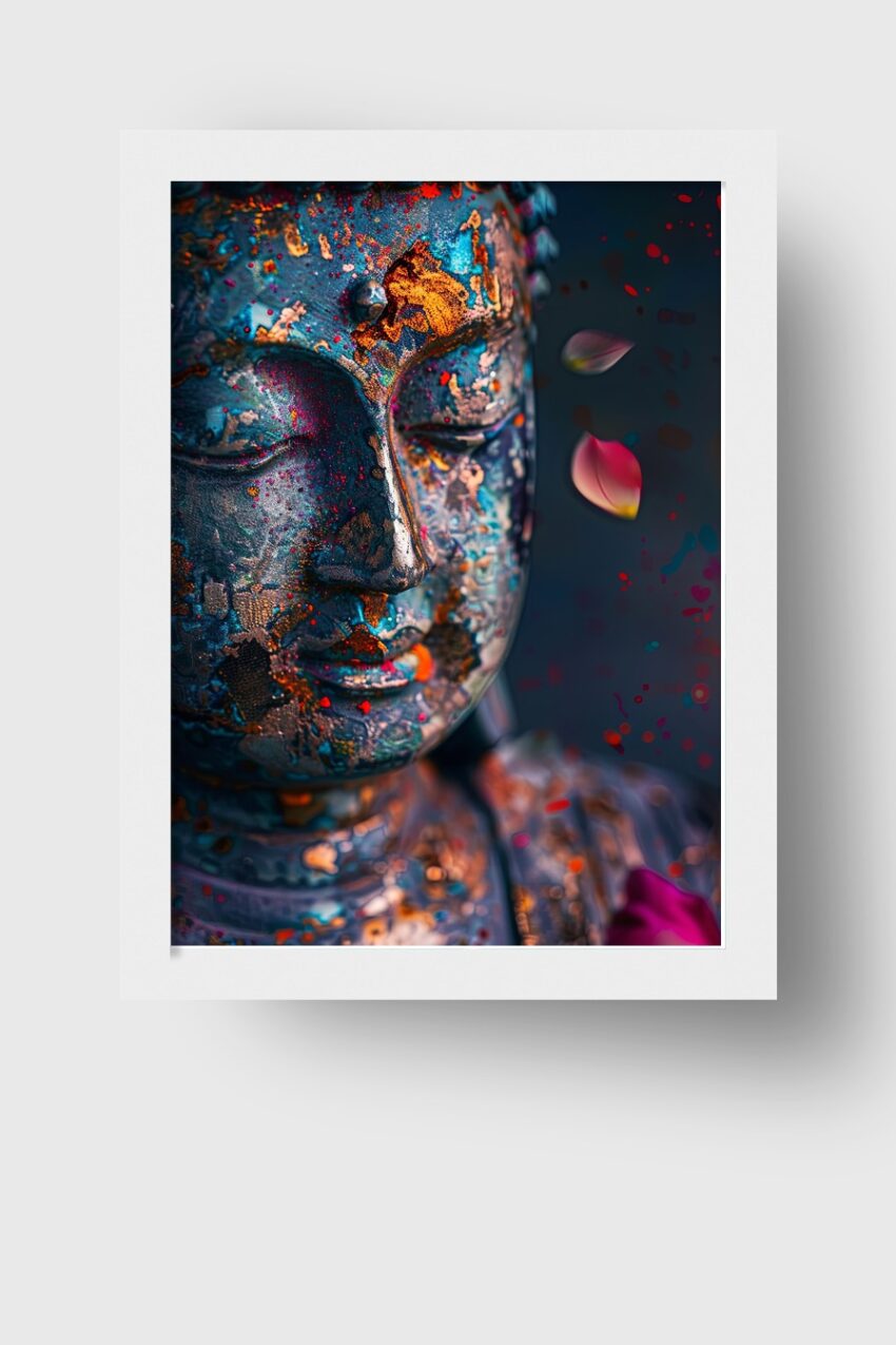 Digitale Kunst Poster Buddha Patina farbig rostig