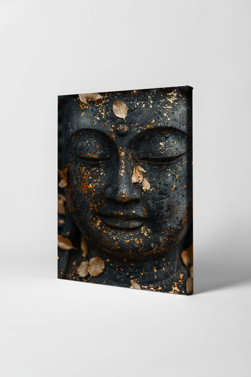 Fotografie Poster Buddha Blattgold verwittert dunkel