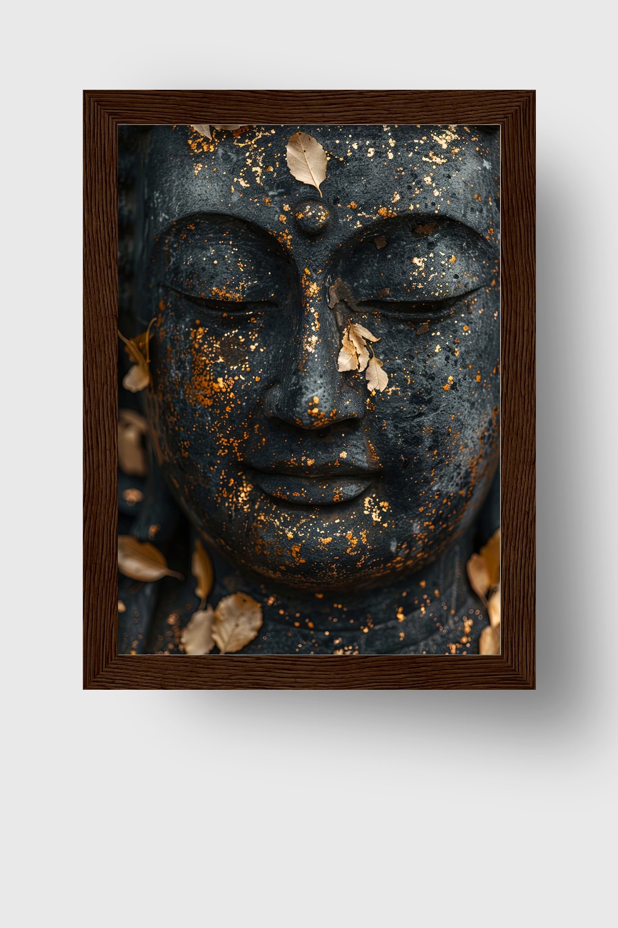 Fotografie Poster Buddha Blattgold verwittert dunkel
