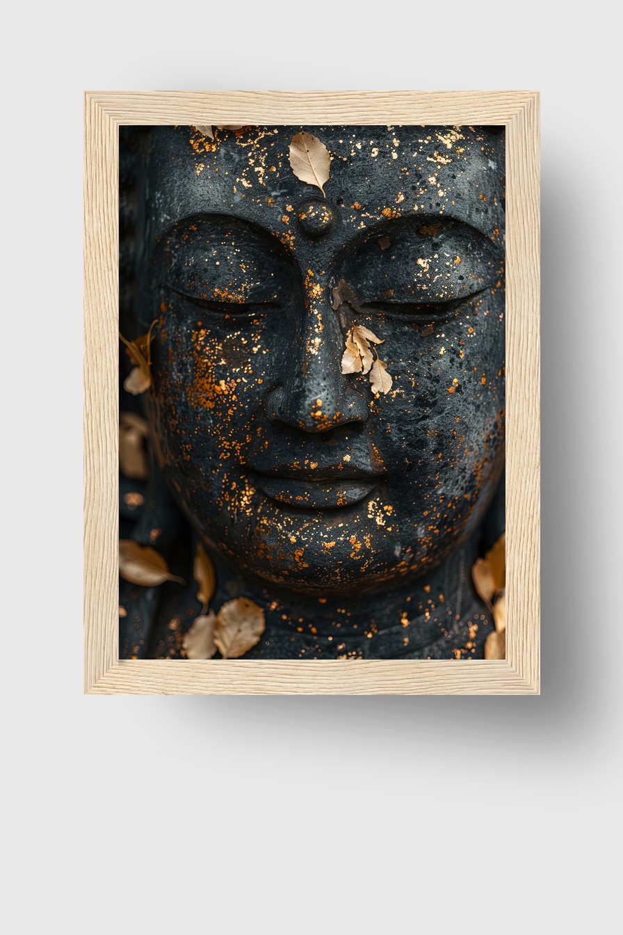 Fotografie Poster Buddha Blattgold verwittert dunkel