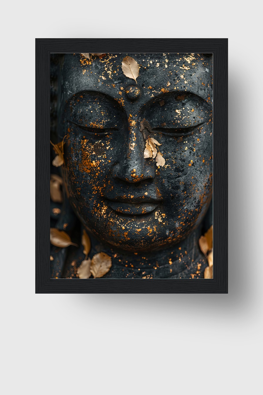 Fotografie Poster Buddha Blattgold verwittert dunkel