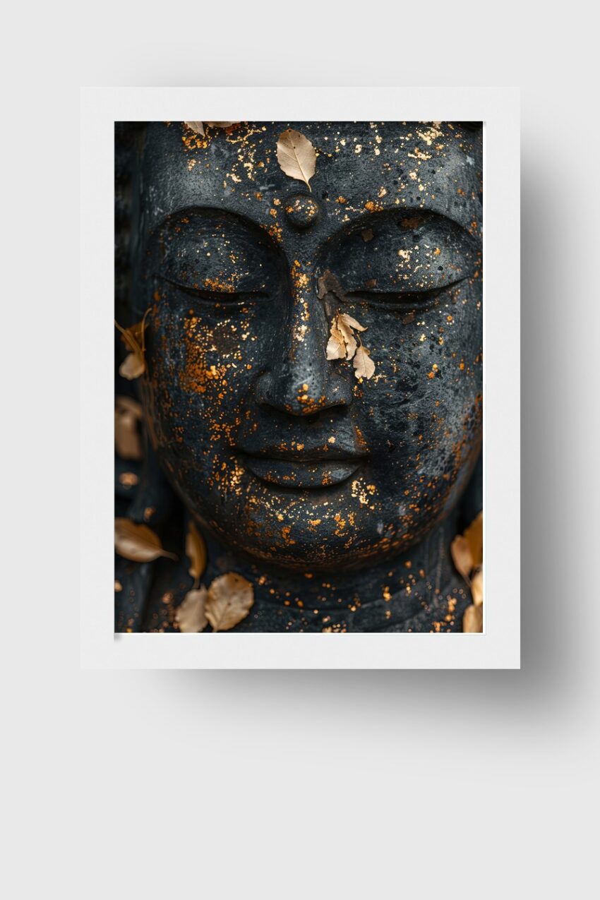 Fotografie Poster Buddha Blattgold verwittert dunkel
